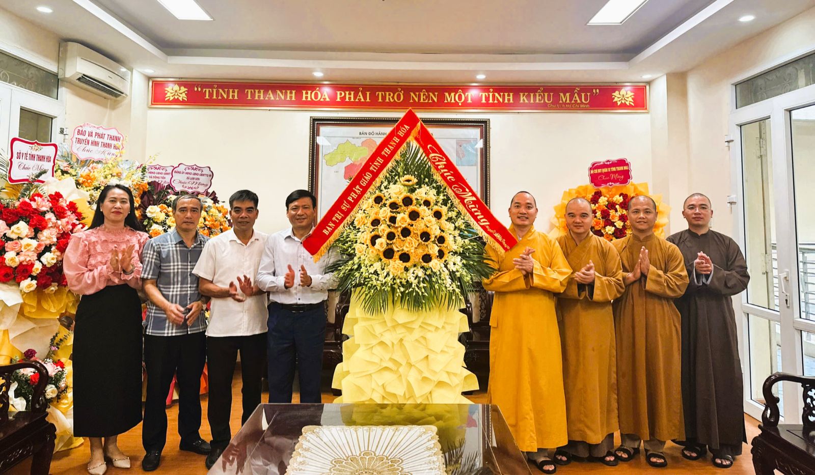 Ban Trị sự GHPGVN tỉnh thăm Ban Tuyên giáo và Dân vận, Sở Dân tộc và Tôn giáo tỉnh
